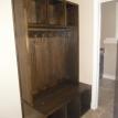 Custom alder bench built by Langston Carpentry